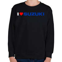 printfashion I love my Suzuki - Gyerek pulóver - Fekete
