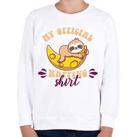 printfashion My official napping shirt - Gyerek pulóver - Fehér