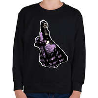 printfashion lila ruhás nő - Gyerek pulóver - Fekete