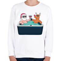 printfashion Karácsonyi jacuzzi - Gyerek pulóver - Fehér