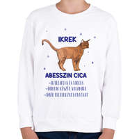 printfashion Ikrek - Abesszin cica - Gyerek pulóver - Fehér