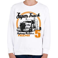 printfashion Super Truck Highway - Gyerek pulóver - Fehér
