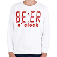 printfashion BE:ER o'clock - Gyerek pulóver - Fehér