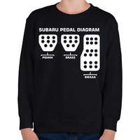 printfashion Subaru pedál - Gyerek pulóver - Fekete