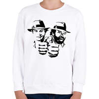 printfashion Bud Spencer and Terence Hill - Black - Gyerek pulóver - Fehér