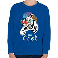 printfashion Cool zebra - Gyerek pulóver - Királykék