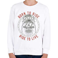 printfashion Motoros 01 - Born to ride - Gyerek pulóver - Fehér