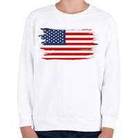 printfashion Amerikai zászló - Gyerek pulóver - Fehér