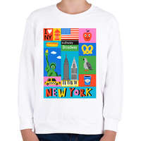 printfashion New york - Gyerek pulóver - Fehér