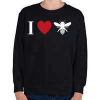 printfashion I love Bee - Gyerek pulóver - Fekete