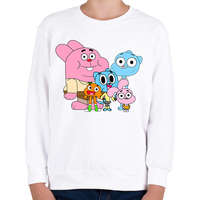 printfashion The Amazing World of Gumball - Gyerek pulóver - Fehér
