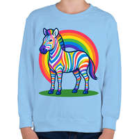 printfashion Zebra - Gyerek pulóver - Világoskék