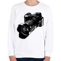 printfashion Fényképezőgép - Gyerek pulóver - Fehér