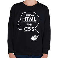 printfashion I know HTML and CSS - Gyerek pulóver - Fekete
