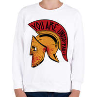 printfashion Spártai sisak - Gyerek pulóver - Fehér