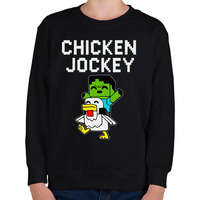 printfashion Minecraft- chicken jockey - Gyerek pulóver - Fekete