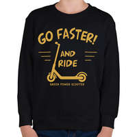 printfashion Roller - Go faster - Gyerek pulóver - Fekete