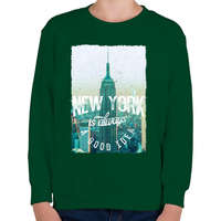 printfashion New York mindig jó ötlet - Gyerek pulóver - Sötétzöld