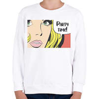 printfashion Party time! - Pop art - Gyerek pulóver - Fehér