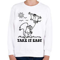 printfashion Take it easy - Gyerek pulóver - Fehér