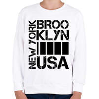 printfashion New York Brooklyn USA - Gyerek pulóver - Fehér