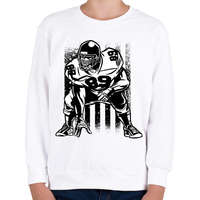 printfashion Amerikai focista - Gyerek pulóver - Fehér