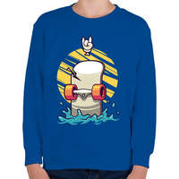 printfashion Gördeszka - Gyerek pulóver - Királykék