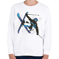printfashion Síelés - Gyerek pulóver - Fehér