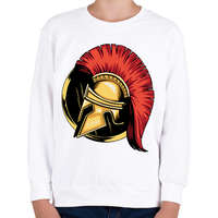 printfashion Spártai sisak - Gyerek pulóver - Fehér