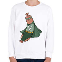 printfashion Szuper virsli - Gyerek pulóver - Fehér