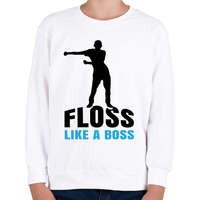 printfashion Floss like a boss - táncos - Gyerek pulóver - Fehér