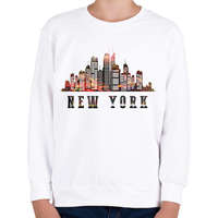 printfashion NEW YORK - Gyerek pulóver - Fehér