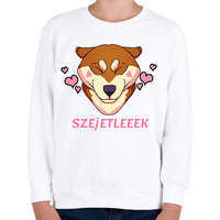 printfashion SZEJETLEEEK shiba kutyus - Gyerek pulóver - Fehér
