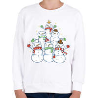 printfashion Hóember karácsonyfa - Gyerek pulóver - Fehér