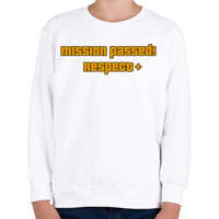 printfashion MISSION PASSED! RESPECT+ - Gyerek pulóver - Fehér