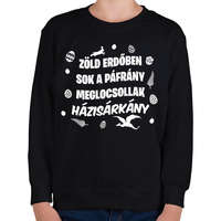 printfashion Zöld erdőben sok a páfrány - Gyerek pulóver - Fekete