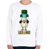 printfashion Like a boss MC - Gyerek pulóver - Fehér