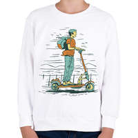 printfashion Elektromos roller - Gyerek pulóver - Fehér