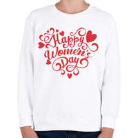 printfashion Happy Women's Day heart - Gyerek pulóver - Fehér