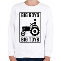 printfashion Big boys big toys - traktoros - Gyerek pulóver - Fehér