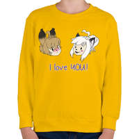 printfashion I love you - Gyerek pulóver - Sárga