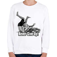 printfashion Never give up - Gyerek pulóver - Fehér