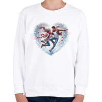 printfashion Boldog szerelem télen - Gyerek pulóver - Fehér