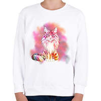 printfashion abstract cat - Gyerek pulóver - Fehér