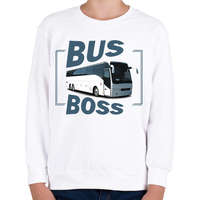 printfashion Bus Boss - Gyerek pulóver - Fehér