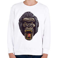 printfashion Gorilla arc - Gyerek pulóver - Fehér