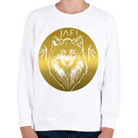 printfashion arany farkas - Gyerek pulóver - Fehér