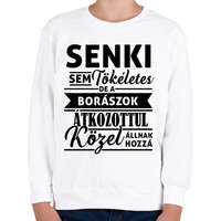 printfashion Senki sem tökéletes, de a borászok... - Gyerek pulóver - Fehér