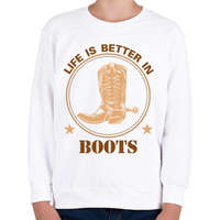 printfashion In boots - Gyerek pulóver - Fehér