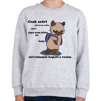 printfashion Kenny, a capybara és a suli (fekete szöveg) - Gyerek pulóver - Sport szürke